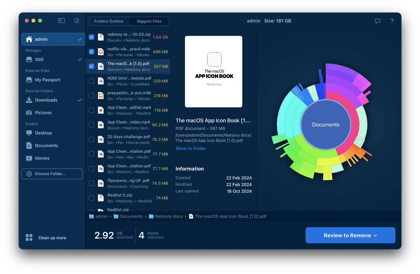 Finder window showing how to hide files with context menu