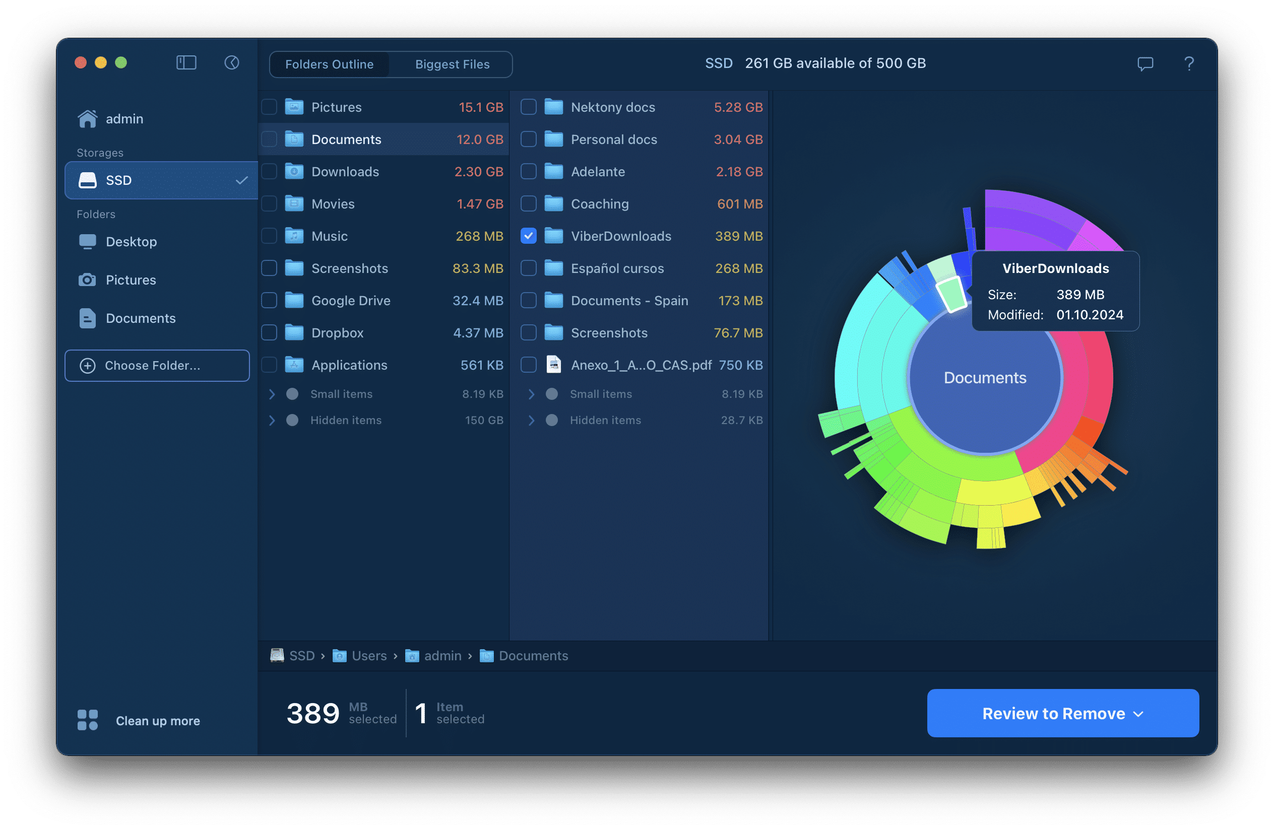 Managing files with Disk Space Analyzer