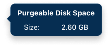 purgeable disk space label