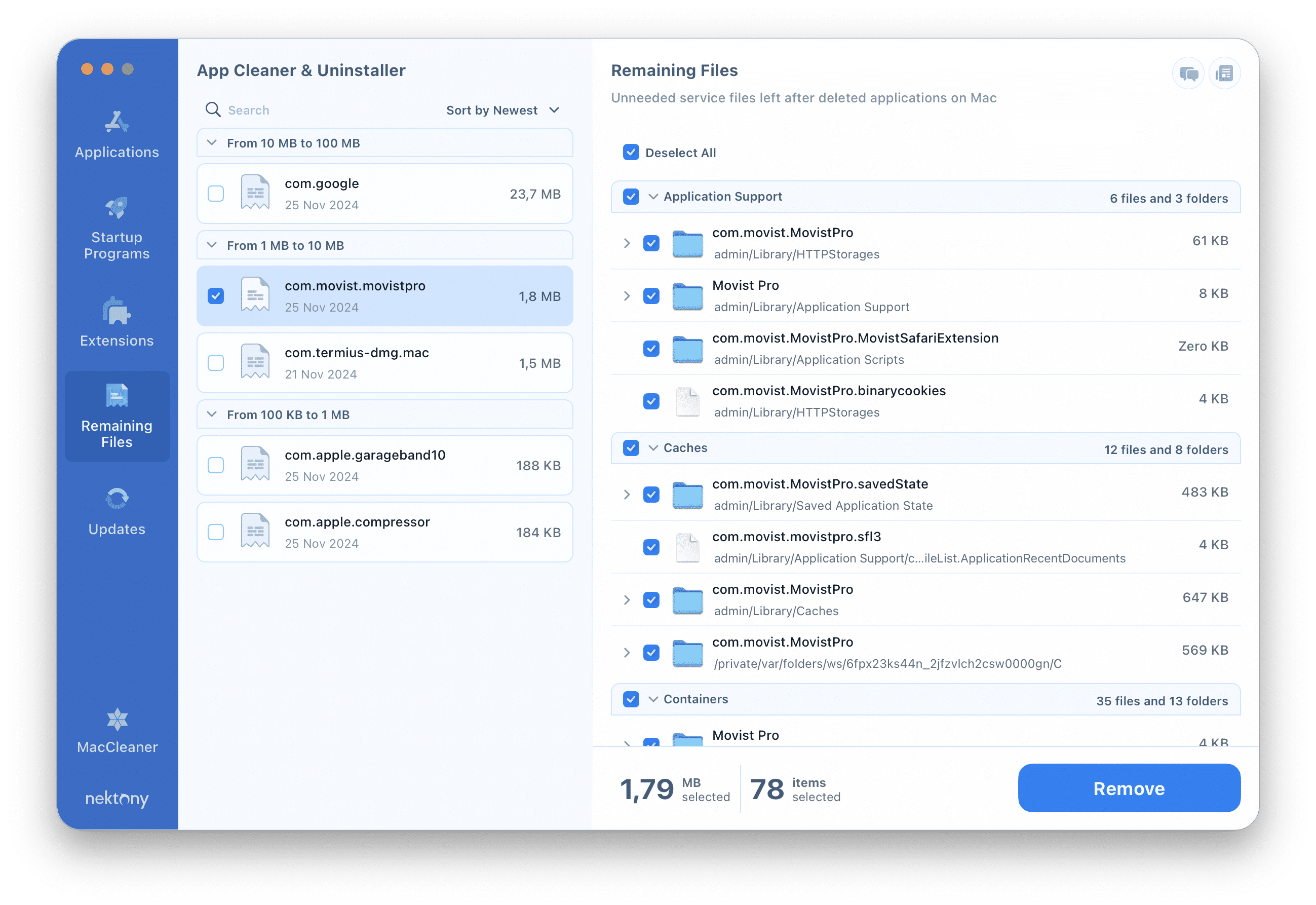 Movist Pro remaining files