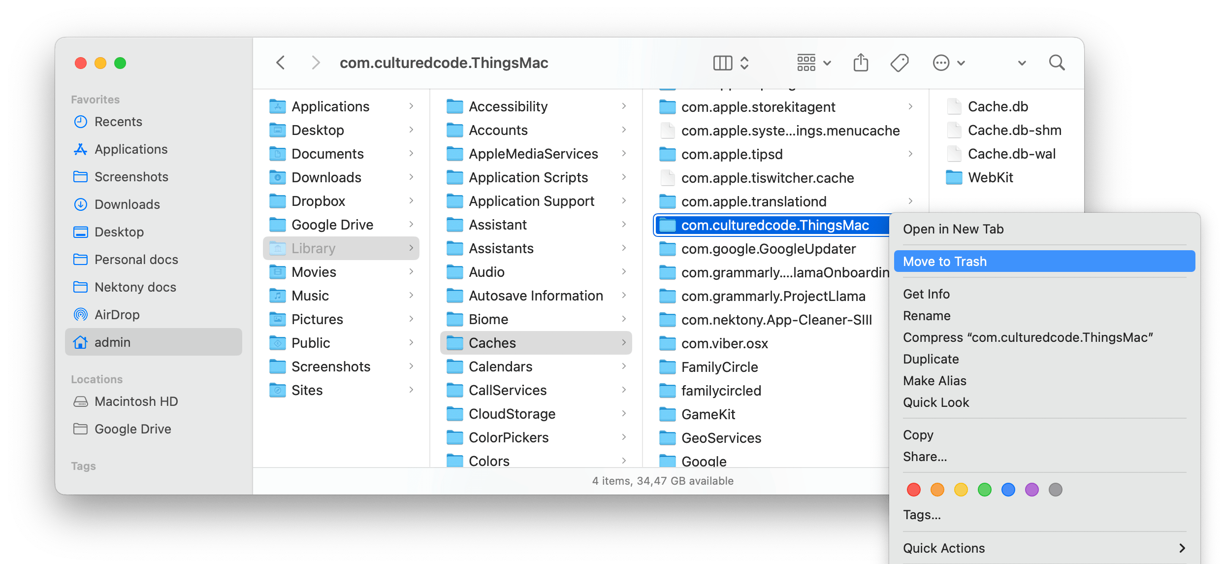 Deleting Things leftover files