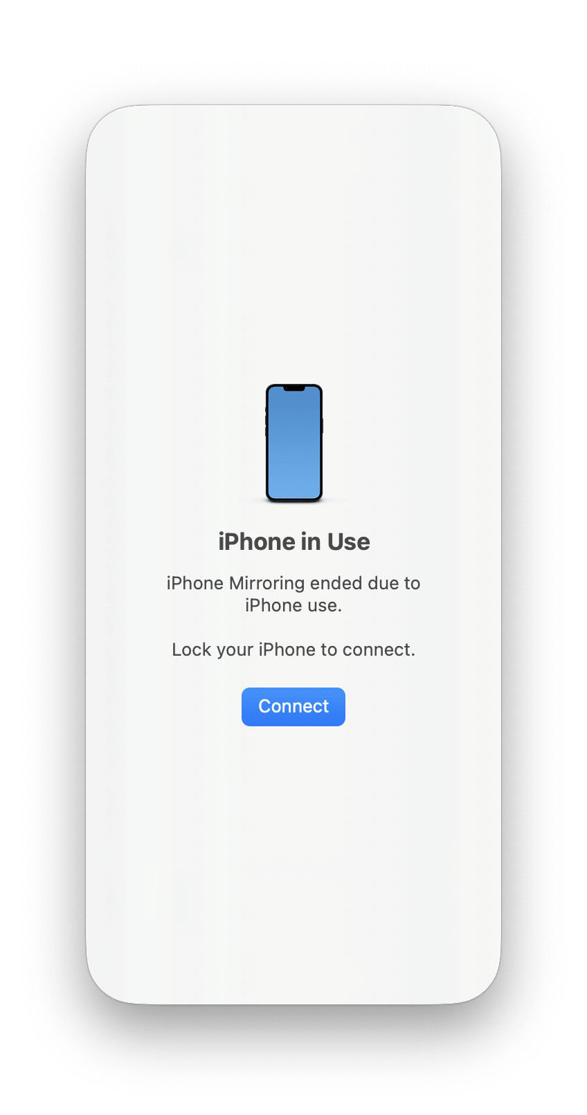 Lost connection to iPhone Mirroring