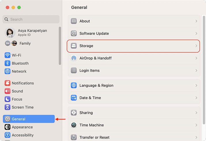 system setting window in macOS Ventura