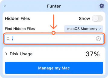 Go to Folder search field in Finder