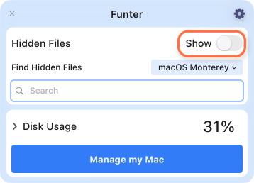 Funter app window