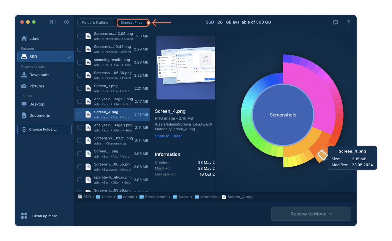 Hard drive analyzing results