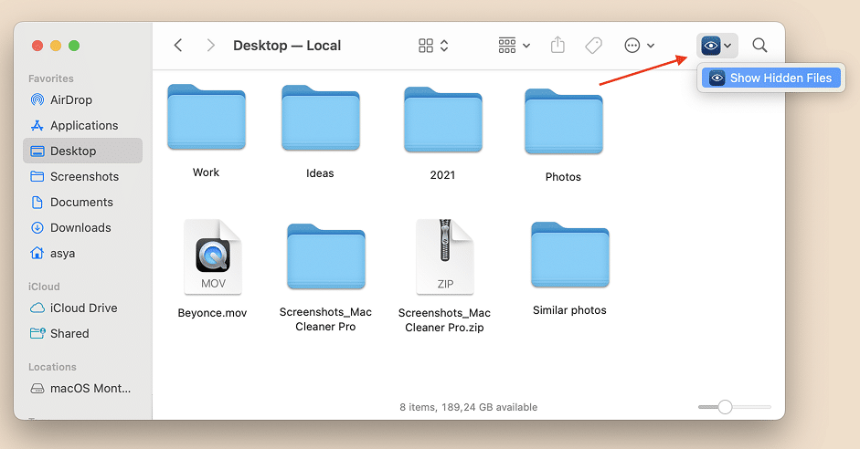 Finder screenshots showing hidden Library folder