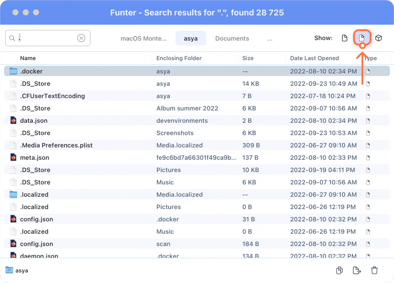 Funter app window