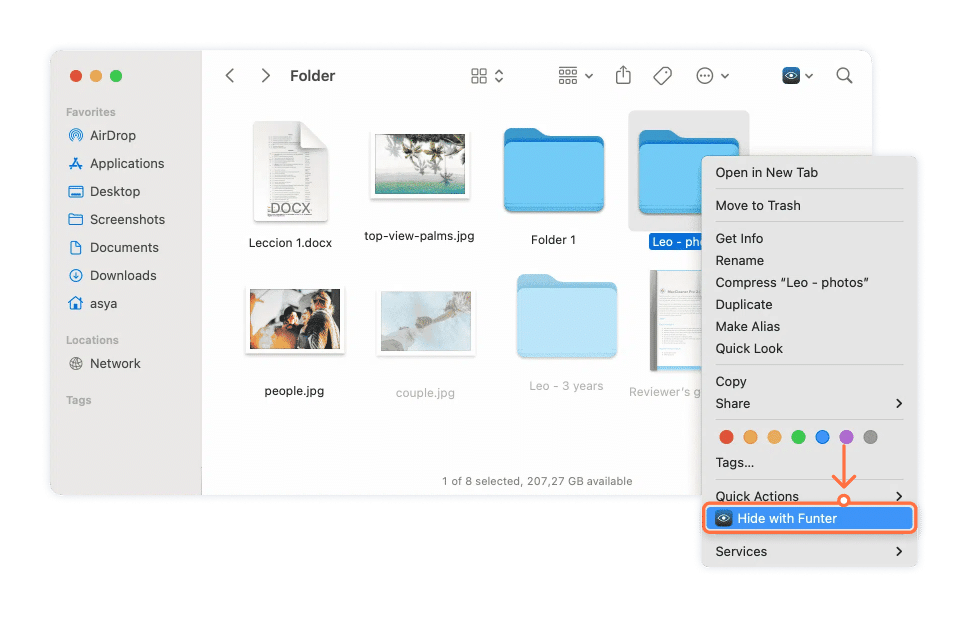 unhide files