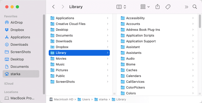 Go to the folder search panel