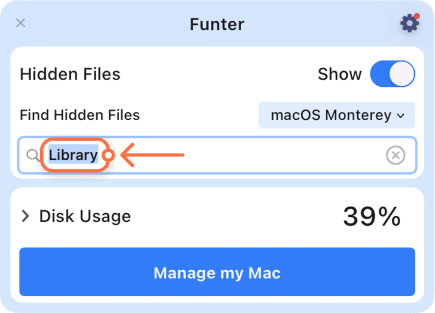 Accessing library folder with Funter