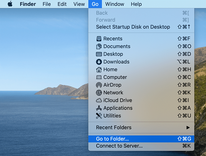 Menu Bar - Go to Folder option