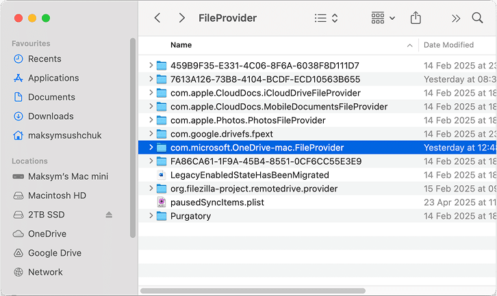 OneDrive Application Support files
