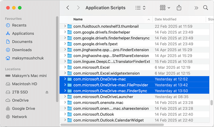 OneDrive files in the Applications Script