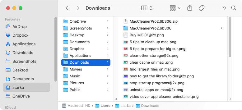 Clear Downloads to make space on Mac