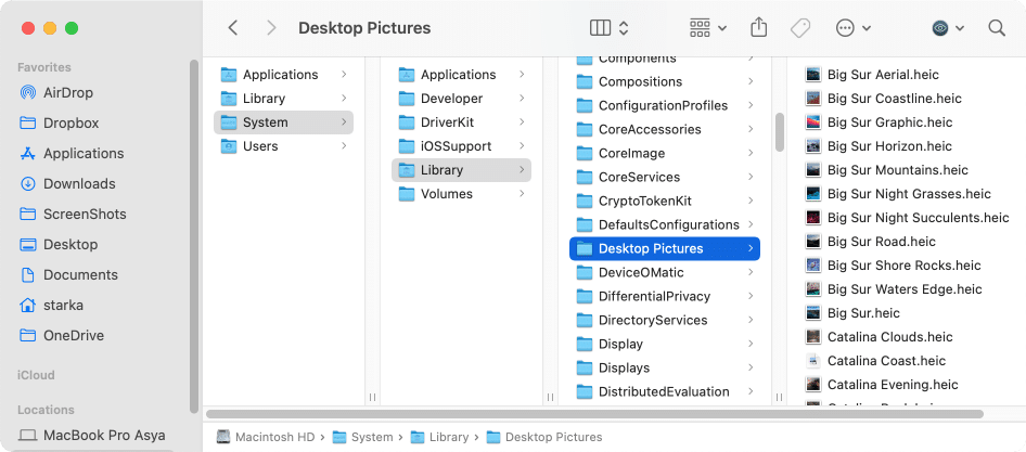 Clear desktop pictures to recover space on Mac