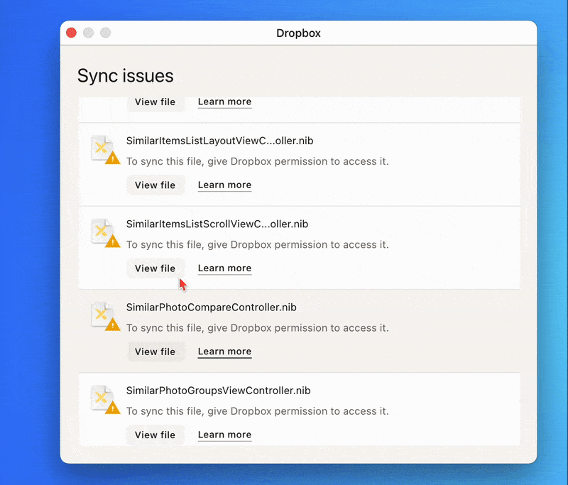 dropbox issues