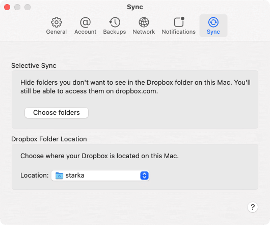 choose folders to sync
