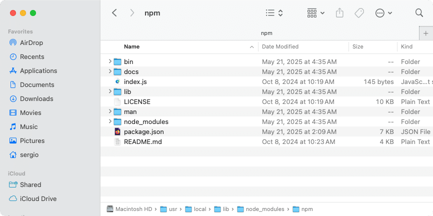 node leftover files