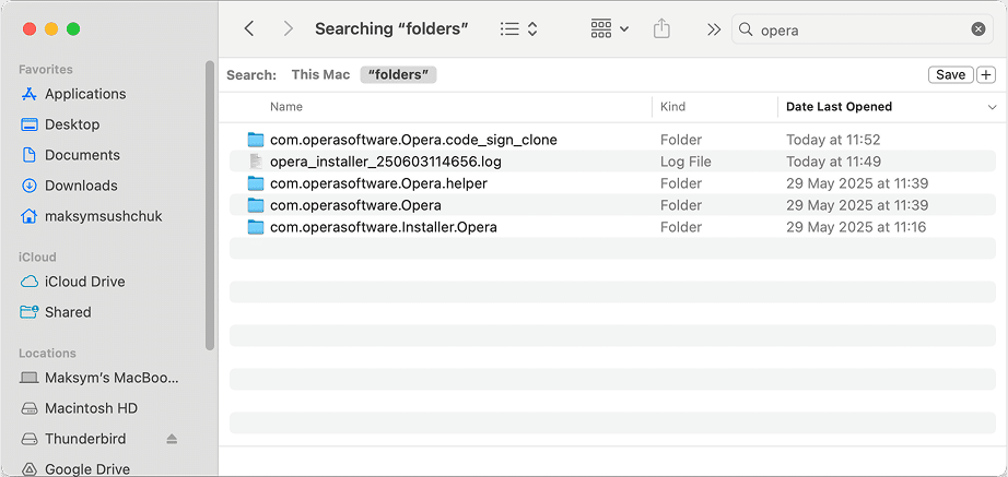 Opera files in the HTTPStorages folder