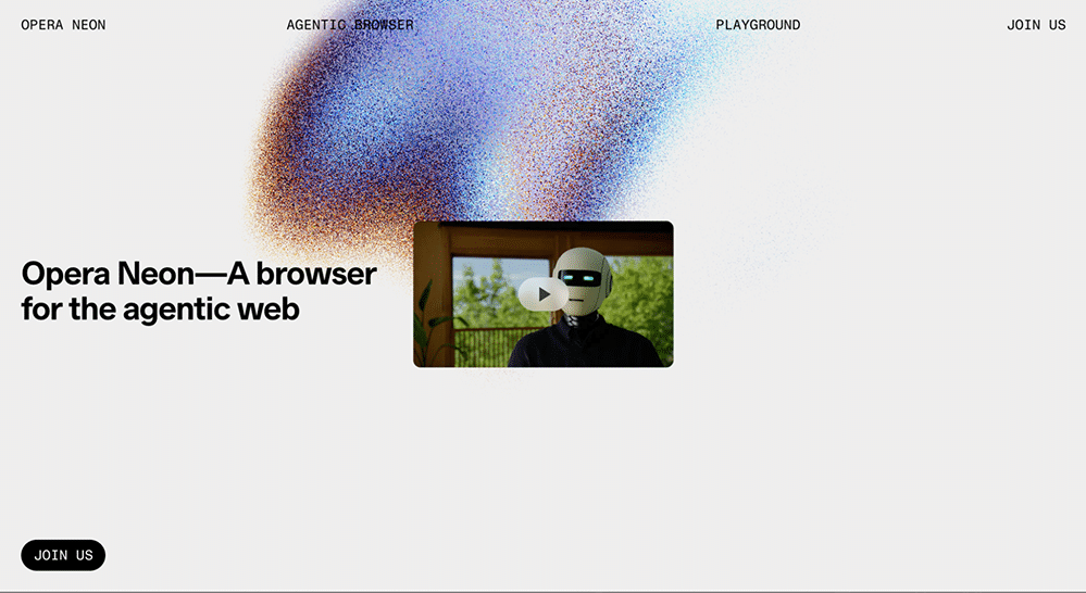 The screenshot of the Operaneon.com website