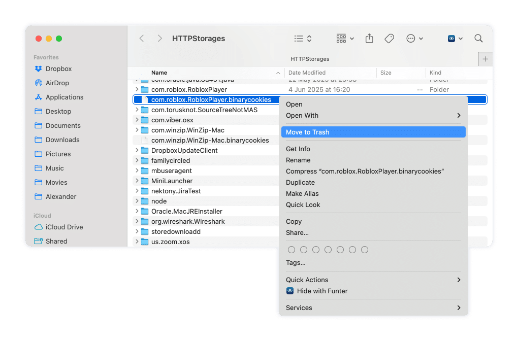 RobloxPlayer storage file in Finder