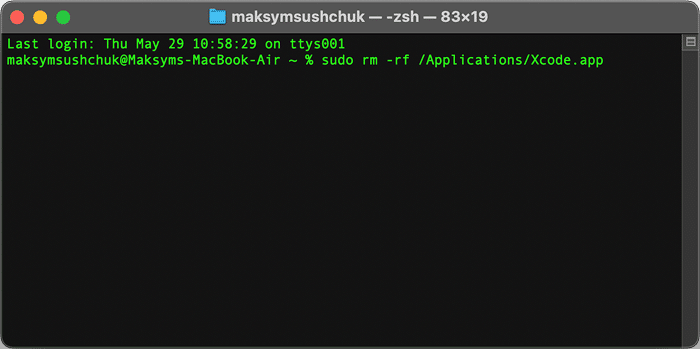 Command in Terminal