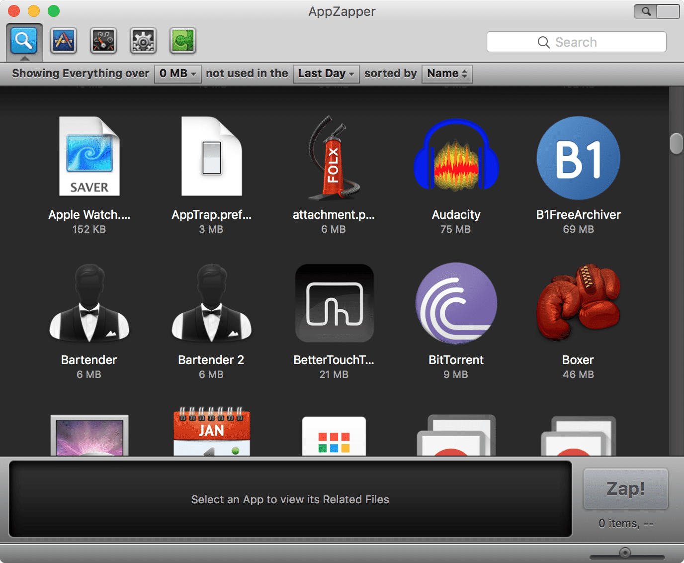 AppZapper start window