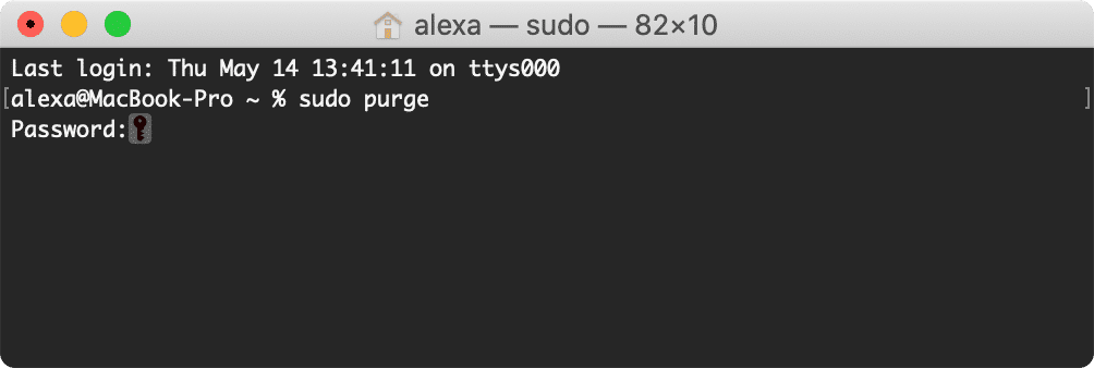 purge command in Terminal application window