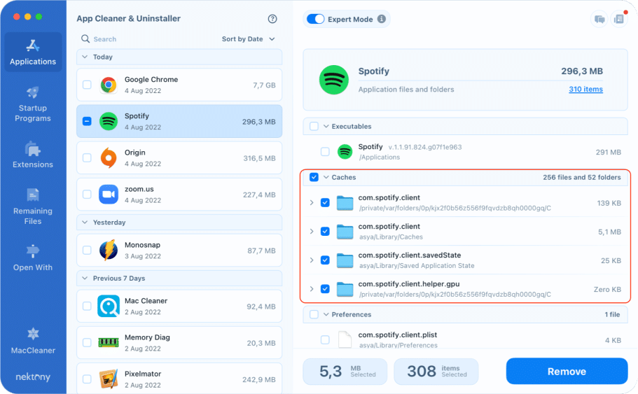 clear spotify cache