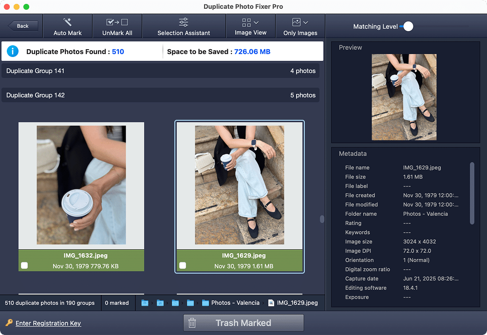Duplicate Photos Fixer Pro window
