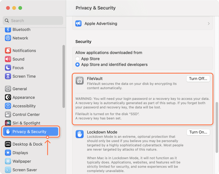 Filevault on Mac