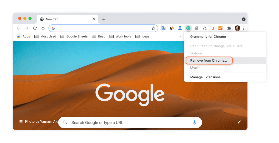 removing Grammarly from Chrome