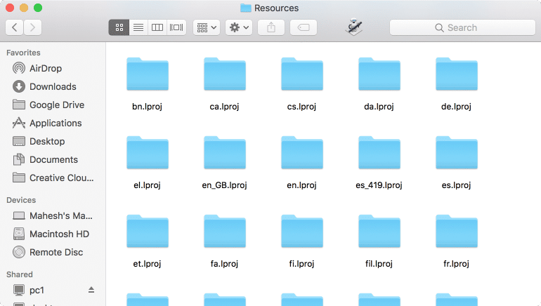 how to clear language files on mac
