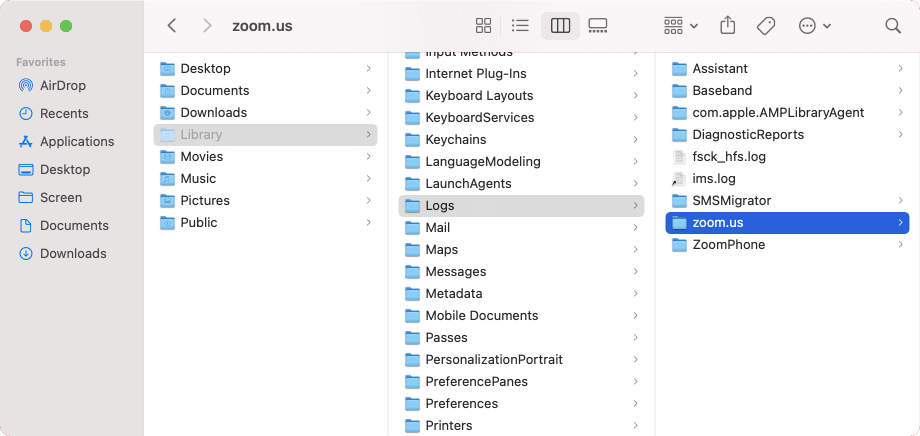 library zoom logs