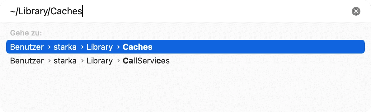Go to folder search field