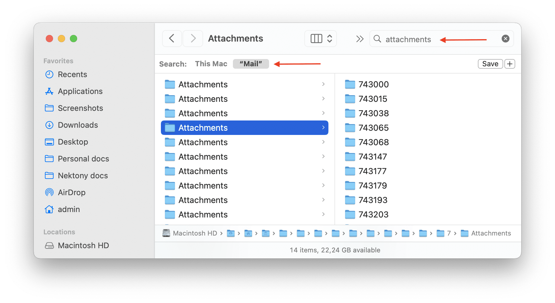 Mail downloads