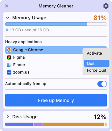 Force Quit Applications window