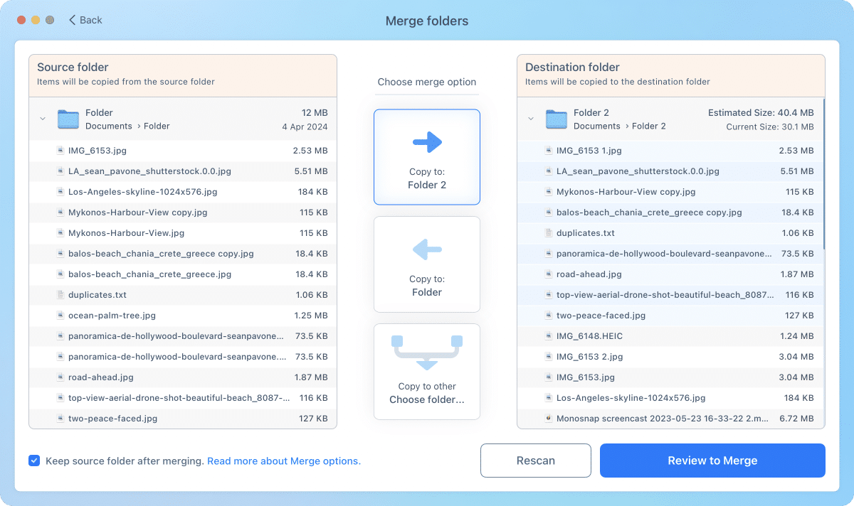 Merging folders