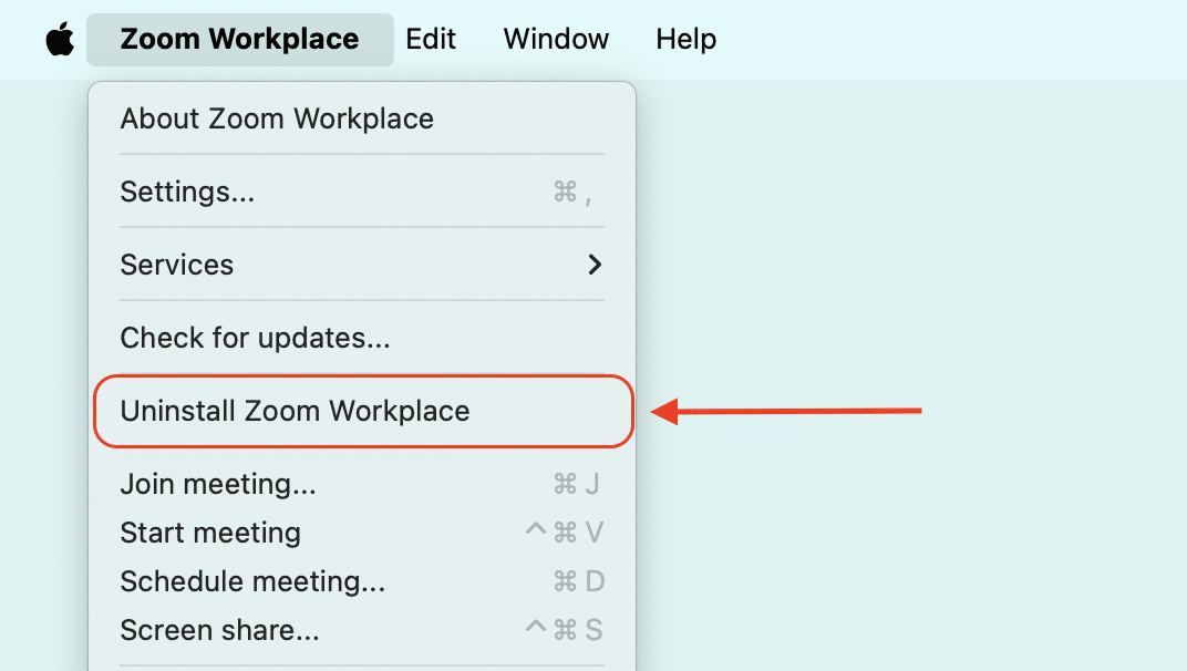 Zoom menu bar