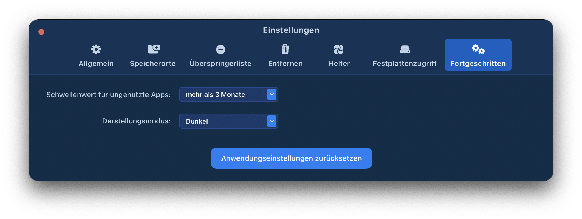 Switching on Dark Mode in App Cleaner & Uninstaller