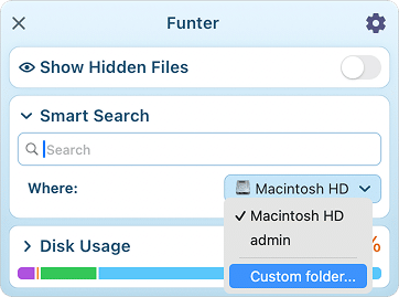 funter search folder