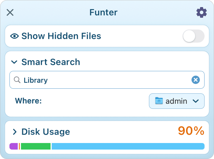 Accessing library folder with Funter