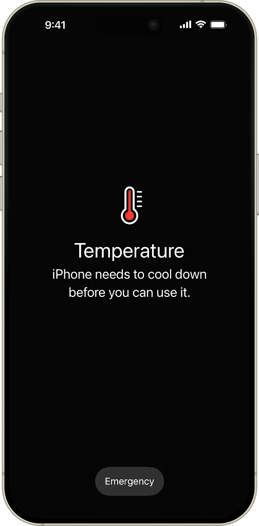 iPhone heat warning