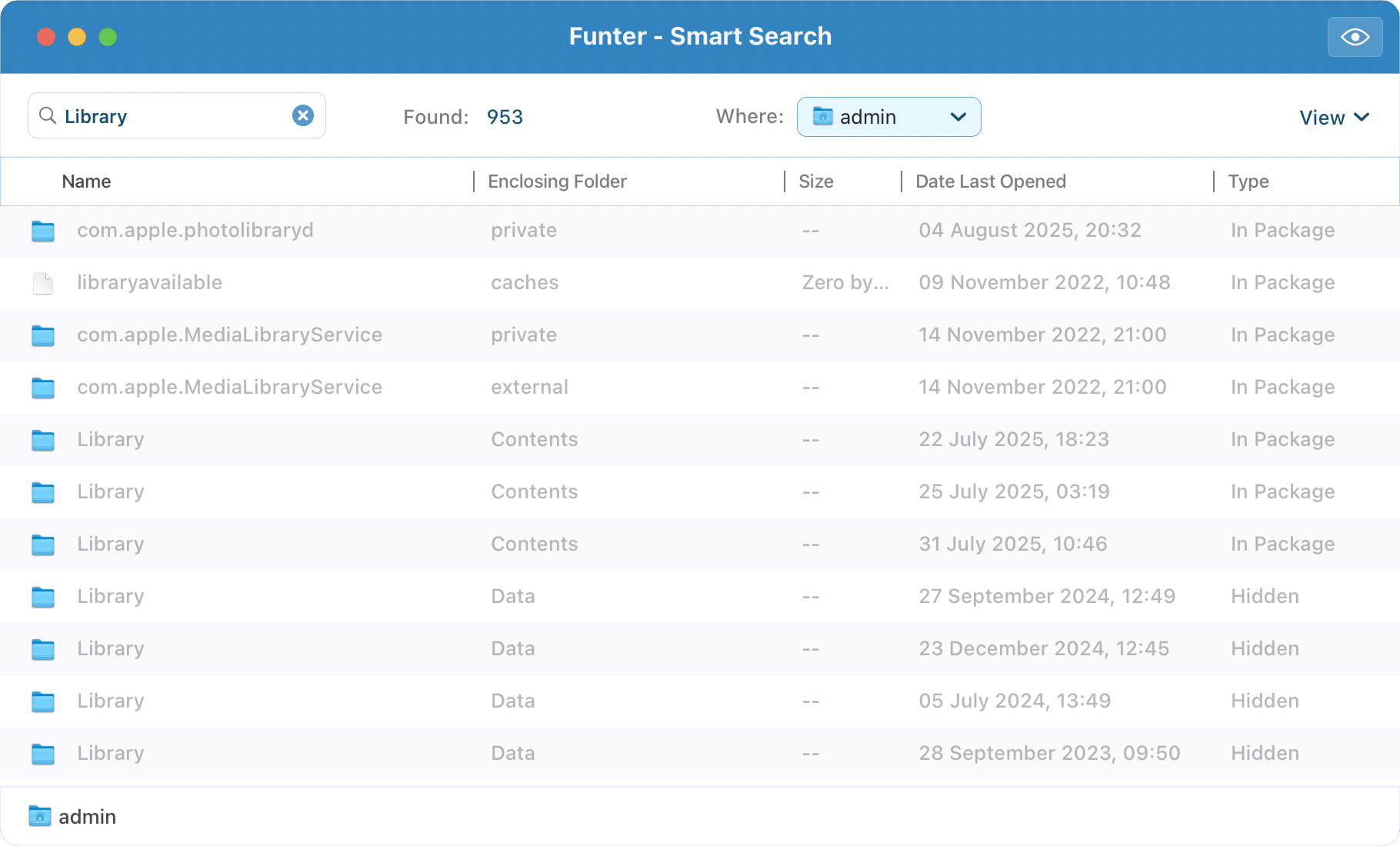 Accessing library folder with Funter