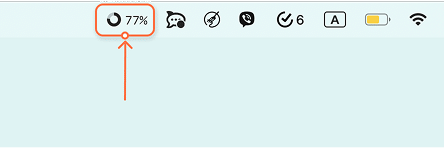 Memory Cleaner in the Mac menu bar memory cleaner icon in the menu bar