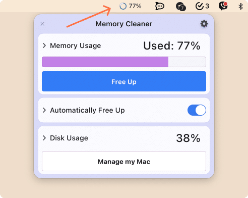 System settings window showing how to enable displaying Wi-Fi status in menu bar