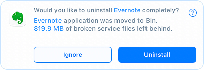 App Cleaner & Uninstaller leftover alert pop-up