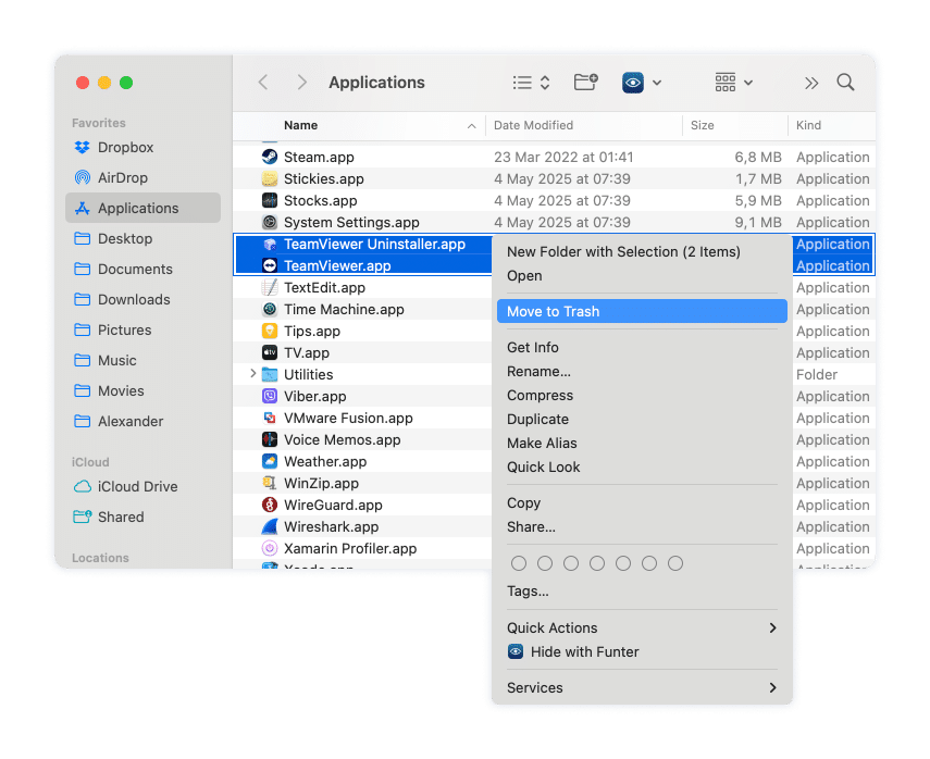 TeamViewer Caches folder