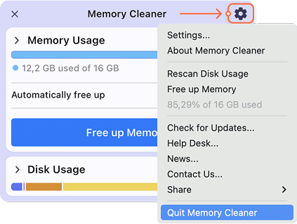 Changing Memory Cleaner language